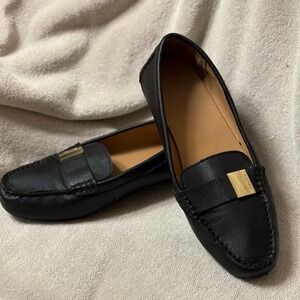Calvin Klein Women's‎ Black Leather Loafer Driving Moccasins Comfortable Size 10